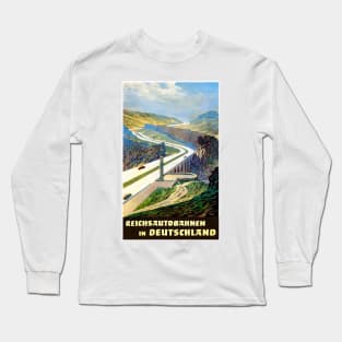 Vintage Travel Poster Germany Reichsautobahnen in Deutschland Long Sleeve T-Shirt